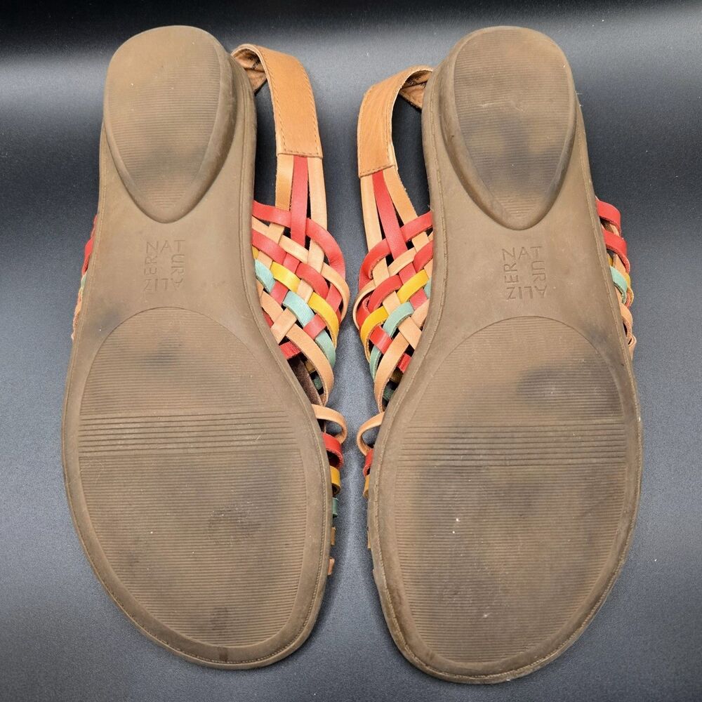 Naturalizer Whistle Fiesta Multicolor Woven Leather Huarache Sandals Size 8 - Picture 3 of 3